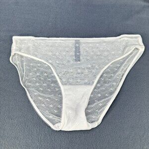 Tommy Hilfiger Womens Size Large Panty Bikini Sheer Mesh White New Without Tags